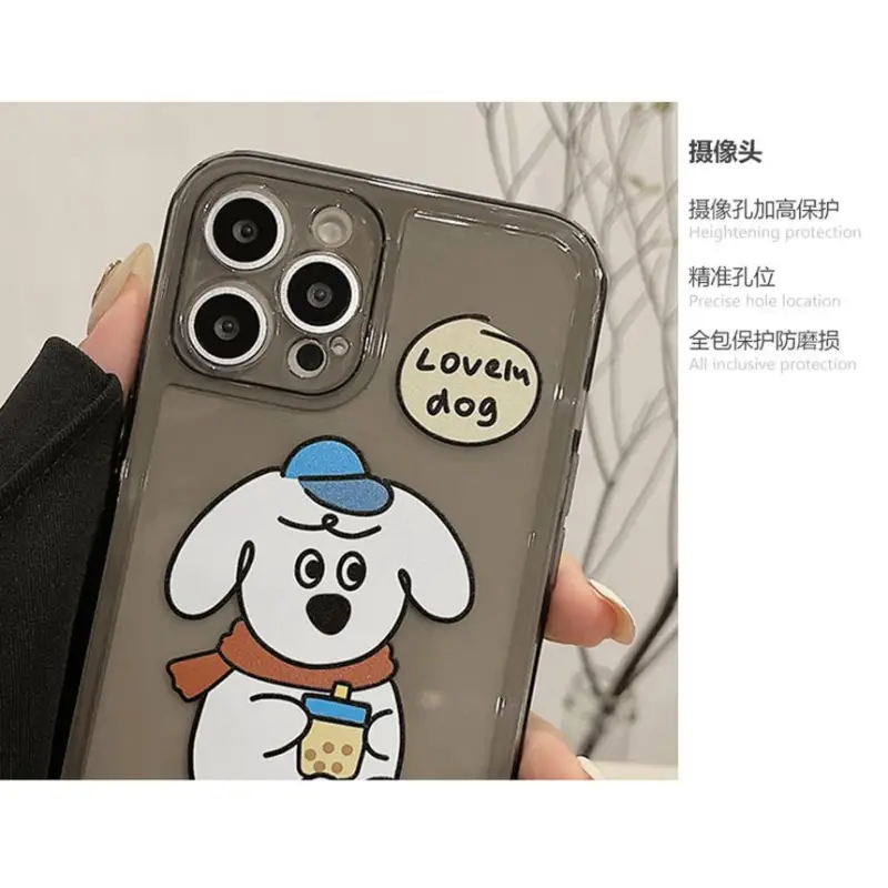 Dog Transparent Phone Case - iPhone 13 Pro Max / 13 Pro / 13 / 13 mini / 12 Pro Max / 12 Pro / 12 / 12 mini / 11 Pro Max / 11 Pro / 11 / SE / XS Max / XS / XR / X / SE 2 / 8 / 8 Plus / 7 / 7 Plus-4