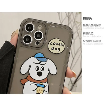 Dog Transparent Phone Case - iPhone 13 Pro Max / 13 Pro / 13 / 13 mini / 12 Pro Max / 12 Pro / 12 / 12 mini / 11 Pro Max / 11 Pro / 11 / SE / XS Max / XS / XR / X / SE 2 / 8 / 8 Plus / 7 / 7 Plus-4