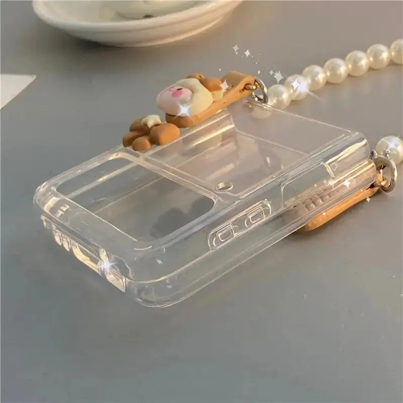 Doll Pearl Bracelet Phone Case For Samsung Galaxy ZFlip3 