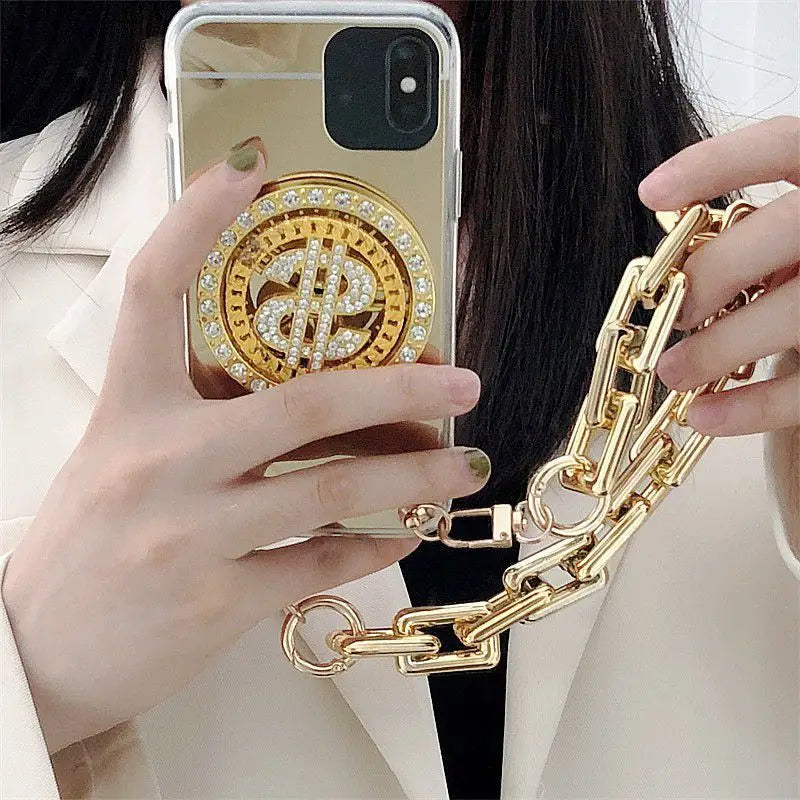 Dollar Sign Crossbody Chain Phone Case - iPhone 13 Pro Max / 13 Pro / 13 / 13 mini / 12 Pro Max / 12 Pro / 12 / 12 mini / 11 Pro Max / 11 Pro / 11 / SE / XS Max / XS / XR / X / SE 2 / 8 / 8 Plus / 7 / 7 Plus / 6 / 6 Plus-5