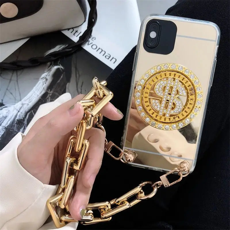 Dollar Sign Crossbody Chain Phone Case - iPhone 13 Pro Max / 13 Pro / 13 / 13 mini / 12 Pro Max / 12 Pro / 12 / 12 mini / 11 Pro Max / 11 Pro / 11 / SE / XS Max / XS / XR / X / SE 2 / 8 / 8 Plus / 7 / 7 Plus / 6 / 6 Plus-18