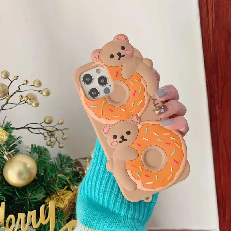 Donut Bear With Bear Pendant iPhone Case BP217 - iphone case