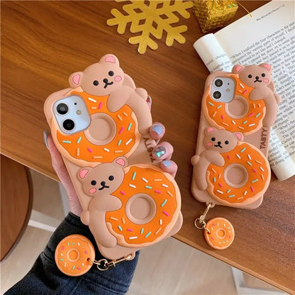 Donut Bear With Bear Pendant iPhone Case BP217 - iphone case