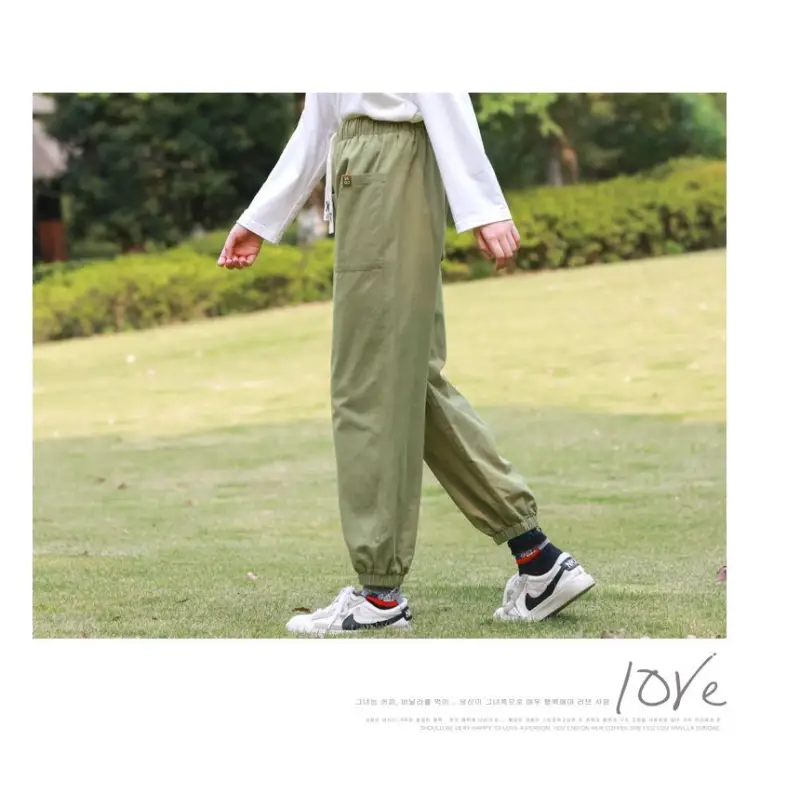 Drawstring-Waist Plain Joggers KF23 - Sweatpants
