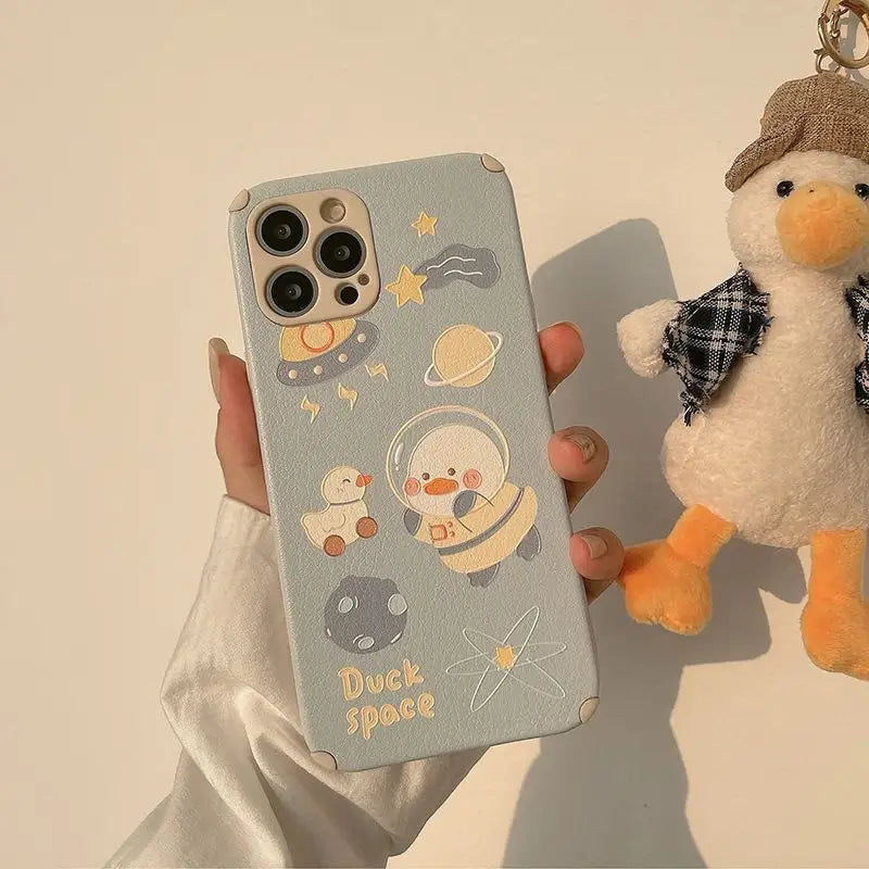 Duck Astronaut Phone Case - iPhone 12 Pro Max / 12 Pro / 12 / 12 mini / 11 Pro Max / 11 Pro / 11 / SE / XS Max / XS / XR / X / SE 2 / 8 / 8 Plus / 7 / 7 Plus-7
