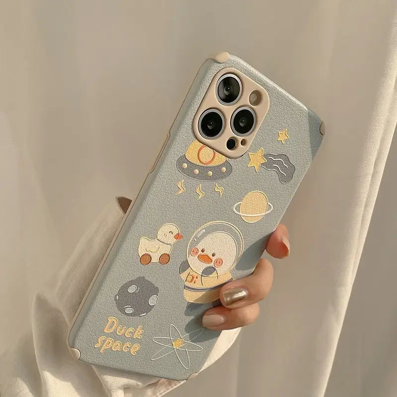 Duck Astronaut Phone Case - iPhone 12 Pro Max / 12 Pro / 12 / 12 mini / 11 Pro Max / 11 Pro / 11 / SE / XS Max / XS / XR / X / SE 2 / 8 / 8 Plus / 7 / 7 Plus-5