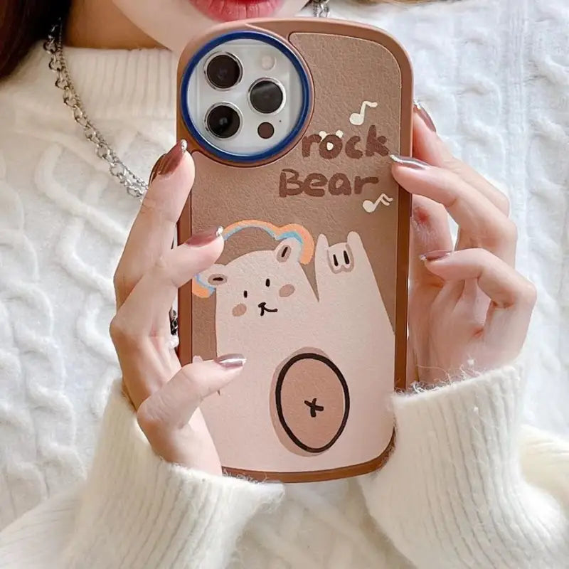 Duck / Bear Print Phone Case - iPhone 13 Pro Max / 13 Pro / 13 / 12 Pro Max / 12 Pro / 12 / 11 Pro Max / 11 Pro / 11 / XS Max / XR / XS / X-4