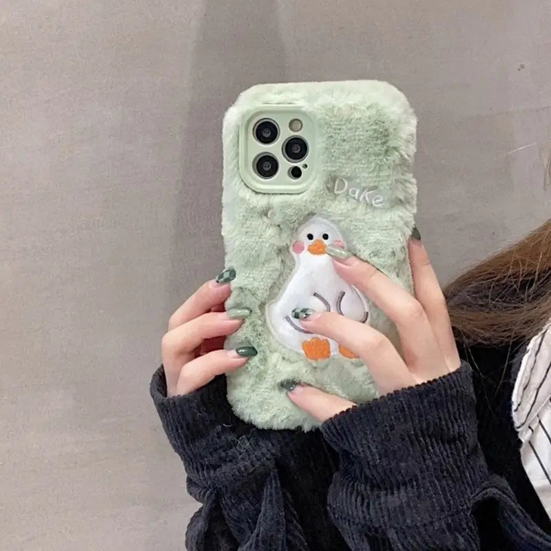Duck Chenille Phone Case - iPhone 7 Plus / 8 Plus / X / XR / XS / XS Max / 11 / 11 Pro / 11 Pro Max / 12 / 12 Pro / 12 Pro Max / 13 / 13 Pro / 13 Pro Max-6