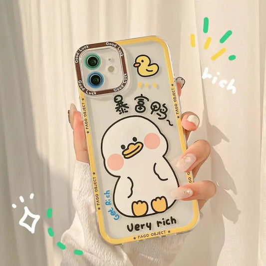 Duck Transparent Phone Case - iPhone 12 Pro Max / 12 Pro / 12 / 12 mini / 11 Pro Max / 11 Pro / 11 / SE / XS Max / XS / XR / X / SE 2 / 8 / 8 Plus / 7 / 7 Plus-1