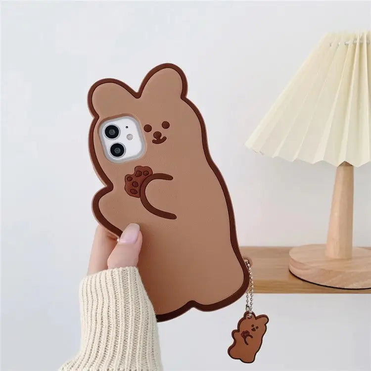 Eating Cookies Bear With Pendant iPhone Case W115 - iphone 