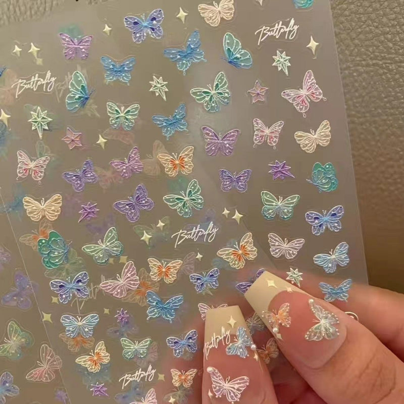 Colorful Butterfly Fairy Nail Sticker - Kimi MK Kawaii Store