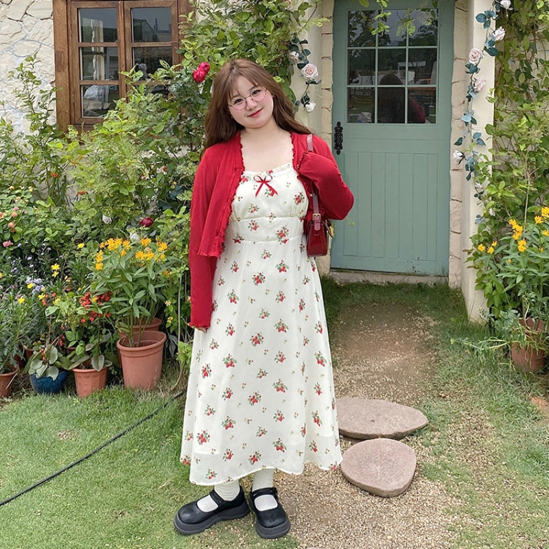 Sweet Retro Sling Floral Dress MK Kawaii Store