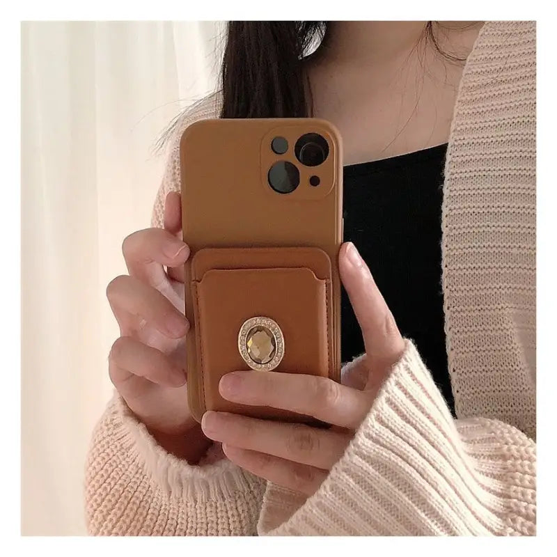 Embellished Card Holder Phone Case - Samsung-8
