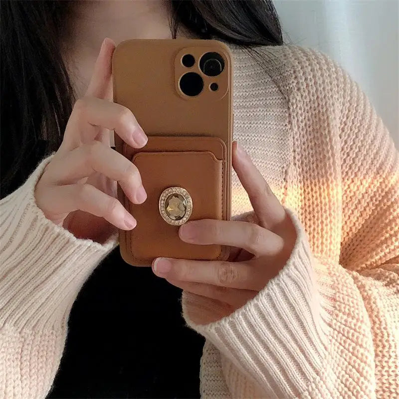 Embellished Card Holder Phone Case - Samsung-3