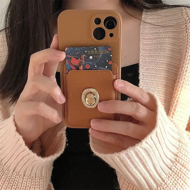 Embellished Card Holder Phone Case - Samsung-20