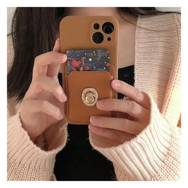 Embellished Card Holder Phone Case - Samsung-6