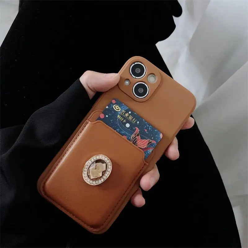 Embellished Card Holder Phone Case - Samsung-4