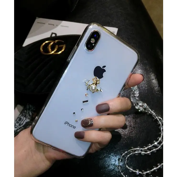 Embellished Neck Strap Transparent Phone Case - iPhone 12 