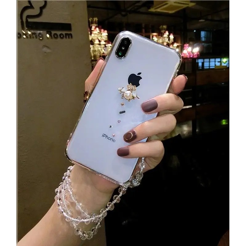 Embellished Neck Strap Transparent Phone Case - iPhone 12 