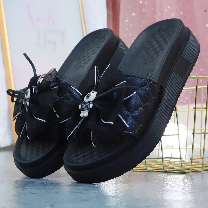 Cute Black Summer Bow with Bear Sandals ON882 Wonderland Case
