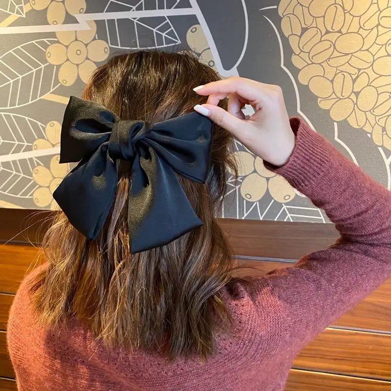 Fabric Bow Hair Clip HA83 - Hair Fashion Accessories