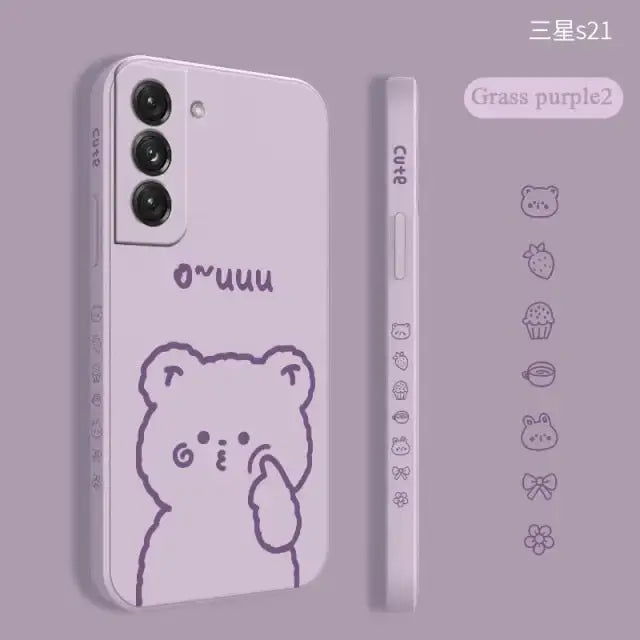 Face Flower Bear Phone Case For Samsung Galaxy Case W271 - 