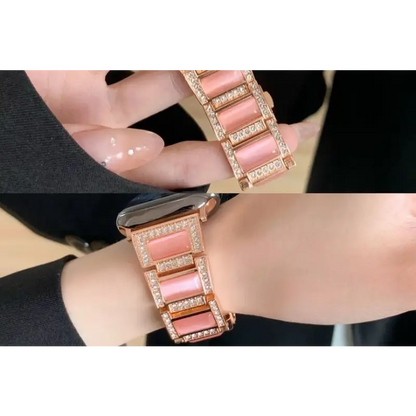 Faux Cat Eye Stone Rhinestone Apple Watch Band (various 