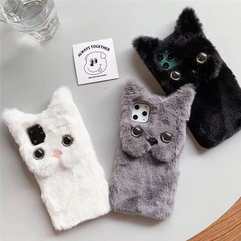 Faux Fur Cat Phone Case - iPhone 7 / 7 Plus / 8 / 8 Plus / X / XS / XS Max / XR / 11 / 11 Pro / 11 Pro Max-9