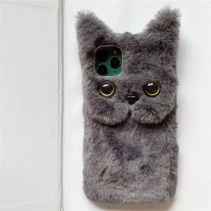 Faux Fur Cat Phone Case - iPhone 7 / 7 Plus / 8 / 8 Plus / X / XS / XS Max / XR / 11 / 11 Pro / 11 Pro Max-5