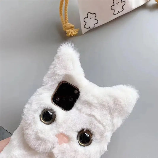 Faux Fur Cat Phone Case - iPhone 7 / 7 Plus / 8 / 8 Plus / X / XS / XS Max / XR / 11 / 11 Pro / 11 Pro Max-2