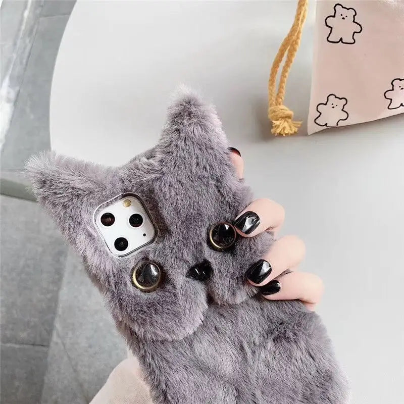 Faux Fur Cat Phone Case - iPhone 7 / 7 Plus / 8 / 8 Plus / X / XS / XS Max / XR / 11 / 11 Pro / 11 Pro Max-16