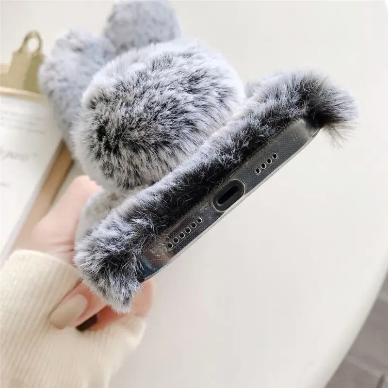 Faux Fur Rabbit Ear Phone Case - Iphone 7 / 7 Plus / 8 / 8 