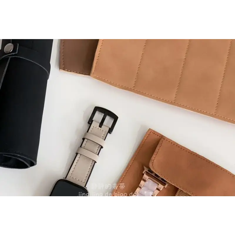 Faux Leather Apple Watch Band Storage Bag - Smart Watch 