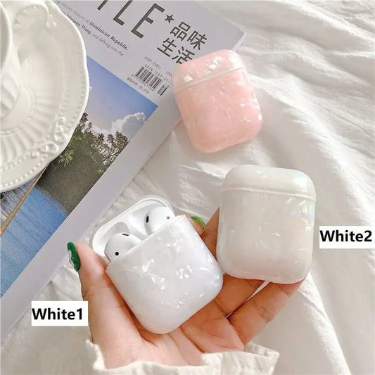 Faux Mother-Of-Pearl Silicone AirPods Earphone Case Skin 