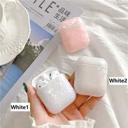 Faux Mother-Of-Pearl Silicone AirPods Earphone Case Skin 