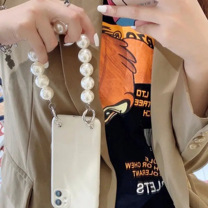 Faux Pearl Chain Phone Case - iPhone 12 Pro Max / 12 Pro / 