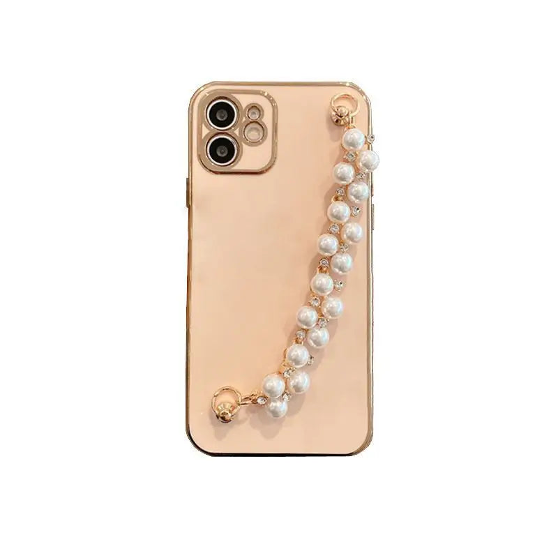 Faux Pearl Hand Chain Phone Case - iPhone 12 Pro Max / 12 