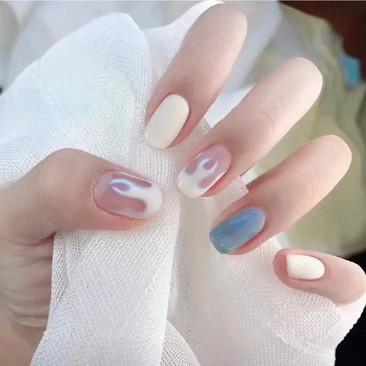 Flame Art False Nail W285 - R114 / One Size - Hand Fashion 