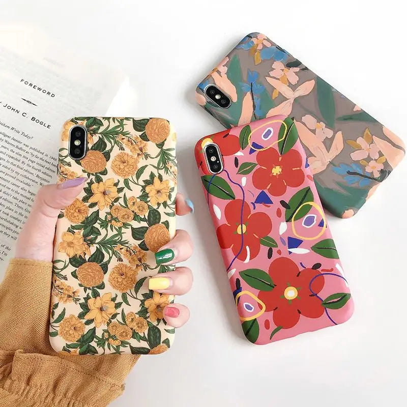 Floral Print Mobile Case - Iphone Xs Max / Xs / Xr / X / 8 /
