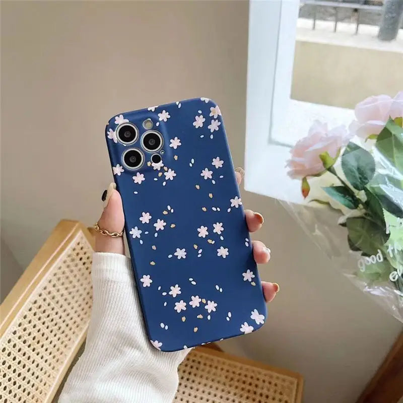 Floral Print Phone Case - iPhone 12 Pro Max / 12 Pro / 12 / 12 mini / 11 Pro Max / 11 Pro / 11 / SE / XS Max / XS / XR / X / SE 2 / 8 / 8 Plus / 7 / 7 Plus-9