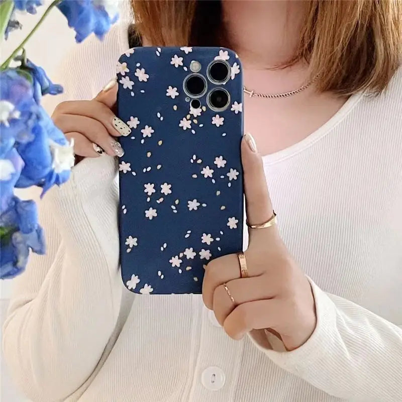 Floral Print Phone Case - iPhone 12 Pro Max / 12 Pro / 12 / 12 mini / 11 Pro Max / 11 Pro / 11 / SE / XS Max / XS / XR / X / SE 2 / 8 / 8 Plus / 7 / 7 Plus-5