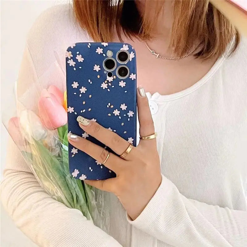 Floral Print Phone Case - iPhone 12 Pro Max / 12 Pro / 12 / 12 mini / 11 Pro Max / 11 Pro / 11 / SE / XS Max / XS / XR / X / SE 2 / 8 / 8 Plus / 7 / 7 Plus-4