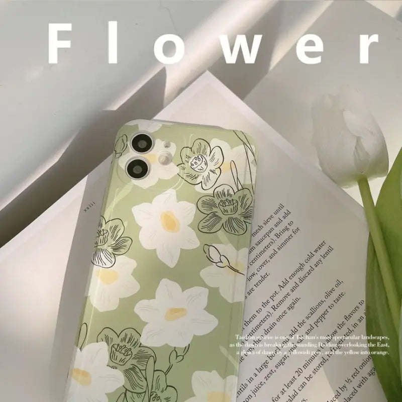 Floral Print Phone Case - iPhone 12 Pro Max / 12 Pro / 12 / 12 mini / 11 Pro Max / 11 Pro / 11 / SE / XS Max / XS / XR / X / SE 2 / 8 / 8 Plus / 7 / 7 Plus-1