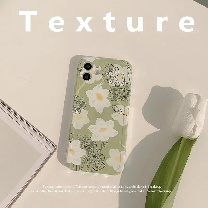 Floral Print Phone Case - iPhone 12 Pro Max / 12 Pro / 12 / 12 mini / 11 Pro Max / 11 Pro / 11 / SE / XS Max / XS / XR / X / SE 2 / 8 / 8 Plus / 7 / 7 Plus-4