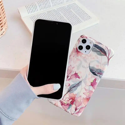 Floral Print Phone Case - iPhone 6 / 6S / 6 Plus / 6S Plus / 7 / 7 Plus / 8 / 8 Plus / X / XR / XS / XS MAX / 11 / 11 Pro / 11 Pro Max-7