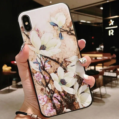 Floral Print Phone Case -  iPhone 6 / iPhone 6s / iPhone 6 Plus / iPhone 6s Plus / iPhone 7 / iPhone 7 Plus / iPhone 8 / iPhone 8 Plus / iPhone X / iPhone XS / iPhone XS Max / iPhone XR-36