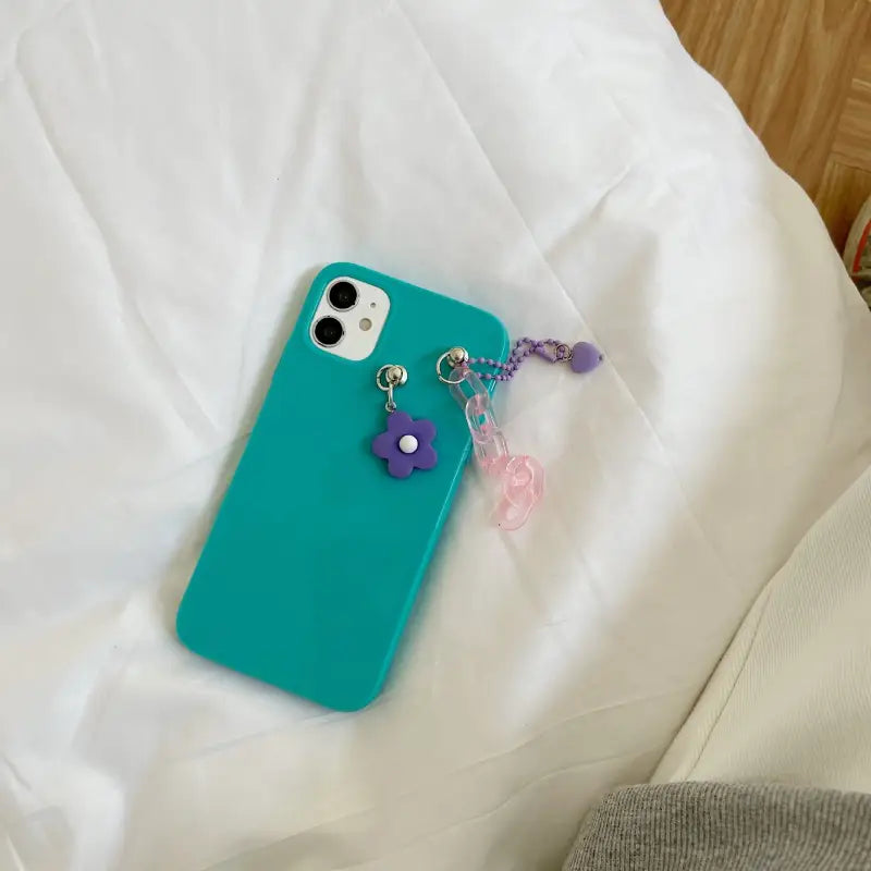 Flower Arcylic Chain Pendant iPhone Case BP239 - iphone case