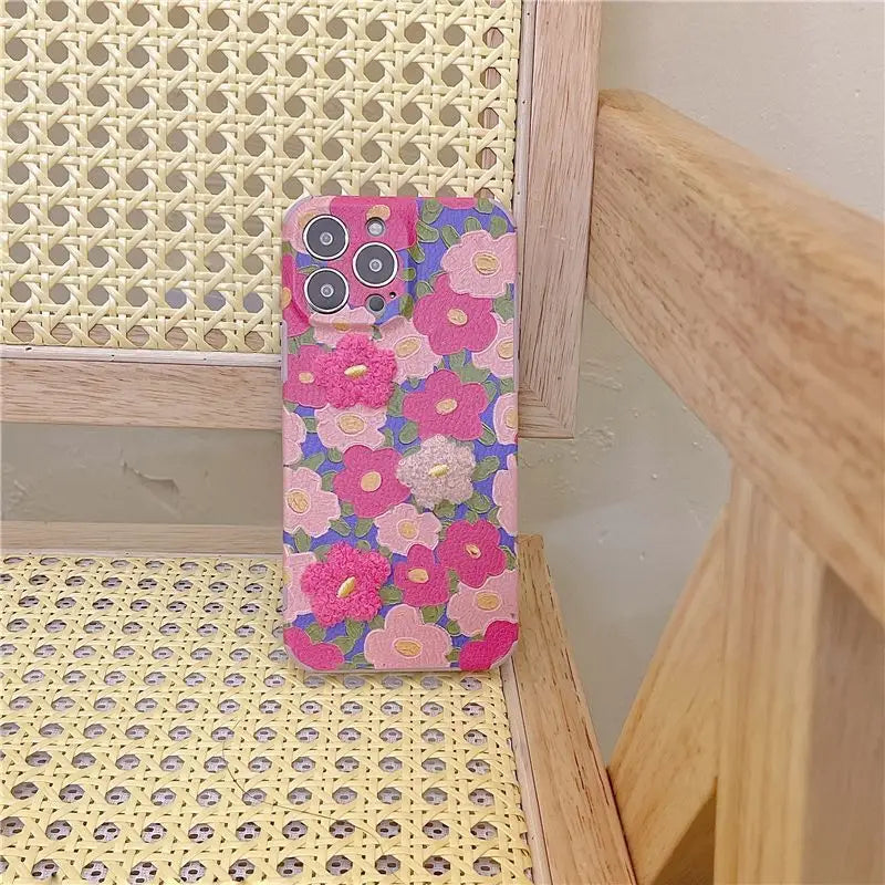 Flower Embroidered Phone Case - iPhone 13 Pro Max / 13 Pro /