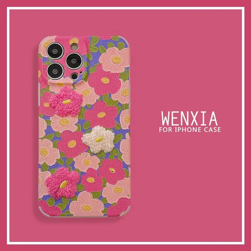 Flower Embroidered Phone Case - iPhone 13 Pro Max / 13 Pro /