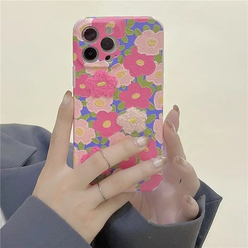 Flower Embroidered Phone Case - iPhone 13 Pro Max / 13 Pro /